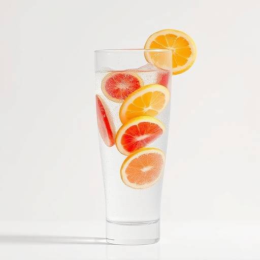 A refreshing glass of water with sliced fruits
