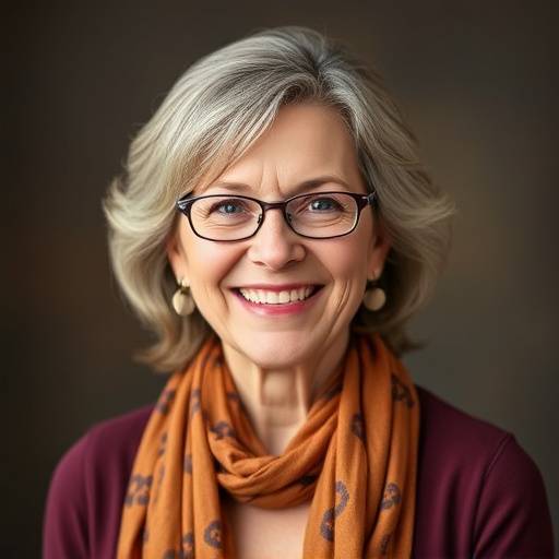 Portrait of Dr. Eleanor Vance, founder of Vitality Provisions, smiling warmly.